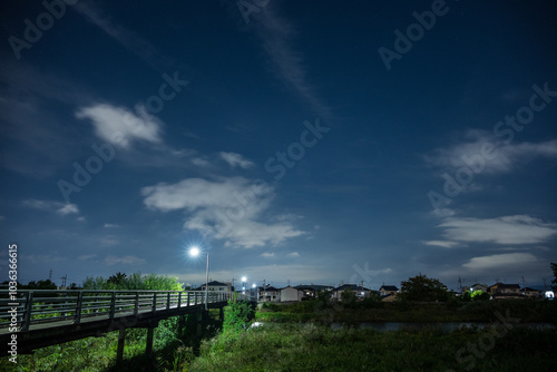 日本の岡山県岡山市で見た美しい彗星