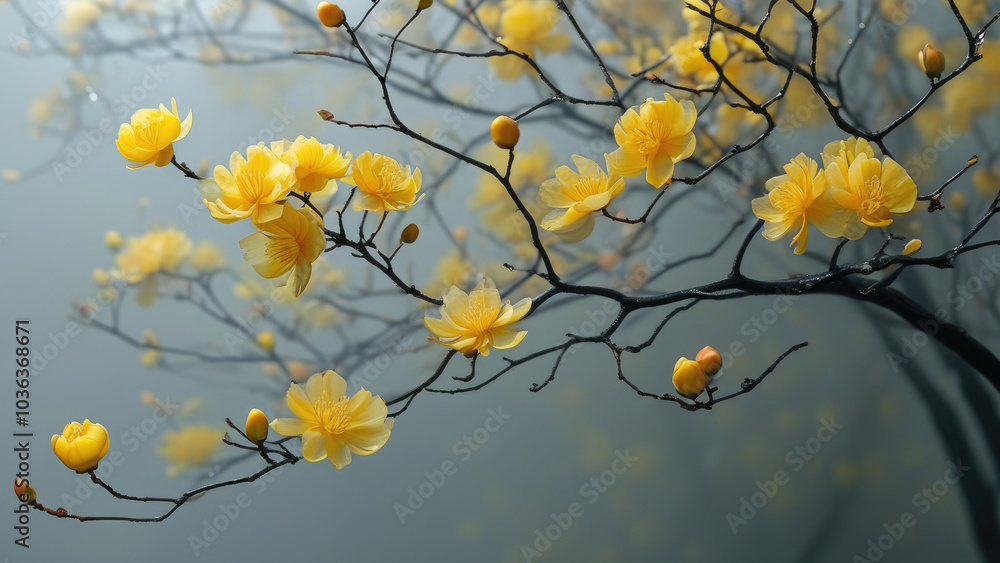 Serenity in Bloom: Yellow Magnolia Elegance Serenity in Bloom: Yellow Magnolia Elegance