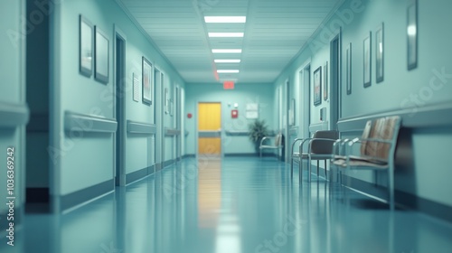 Hospital office design with empty hallways and no staff