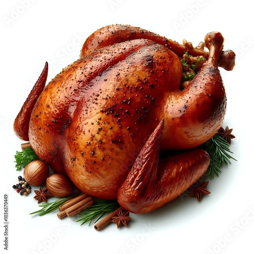 Perfectly Roasted Turkey with Aromatic Spices and Herbs