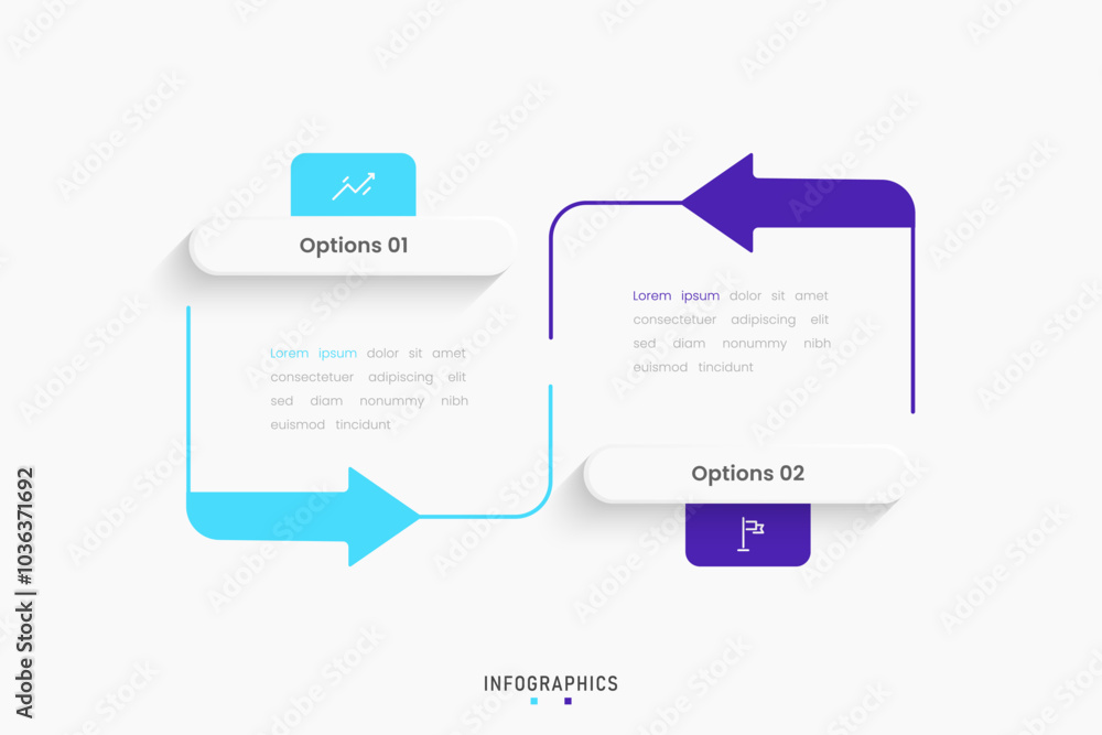 Vector Infographic label design template with icons and 2 options or steps. Can be used for process diagram, presentations, workflow layout, banner, flow chart, info graph. Vector Infographic label design template with icons and 2 options or steps. Can be used for process diagram, presentations, workflow layout, banner, flow chart, info graph.