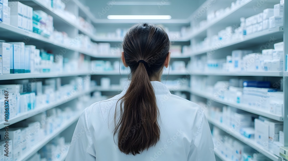 Pharmacist Preparing Prescriptions in a Professional Medical Environment Pharmacist Preparing Prescriptions in a Professional Medical Environment