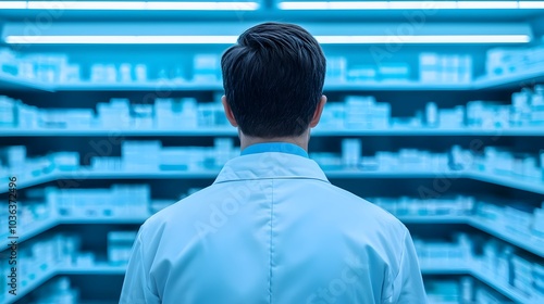 Pharmacist Preparing Prescriptions in a Modern Pharmacy Setting