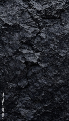 Close up of a Black white rock texture. Rough mountain surface. Wallpaper, texture, Close-up. Volumetric stone background with space for design. Dark gray grunge backdrop, background