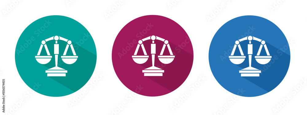 Icon for scales of justice vector illustration in flat. Icon for scales of justice vector illustration in flat.
