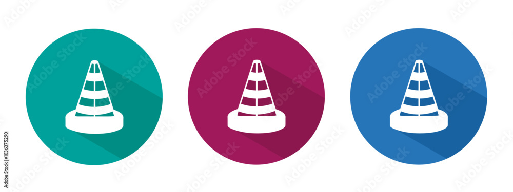Icon for traffic cone vector illustration in flat. Icon for traffic cone vector illustration in flat.