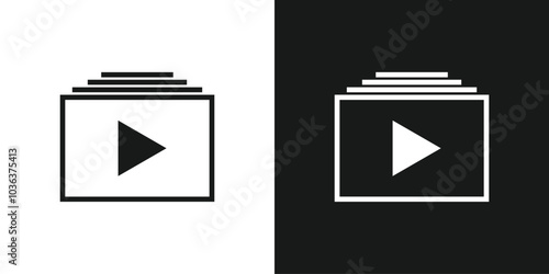 Play archive media icon isolated background. Vector illustration