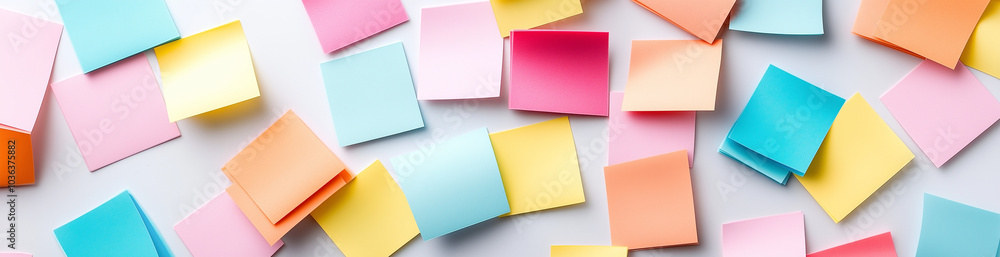 Sticky Note Post It Board Office. Business people meeting at office and use post it notes to share idea. Brainstorming concept. Sticky note on glass wall or blackboard. Set of colorful blank notes. Sticky Note Post It Board Office. Business people meeting at office and use post it notes to share idea. Brainstorming concept. Sticky note on glass wall or blackboard. Set of colorful blank notes.
