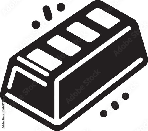 Gold bar icon silhouette vector art illustration. isolated background.