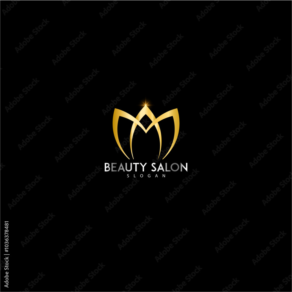 Saloon golden logo vector illustration Saloon golden logo vector illustration
