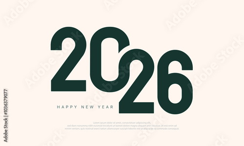2026 Flat Typography Design for New Year Celebration.