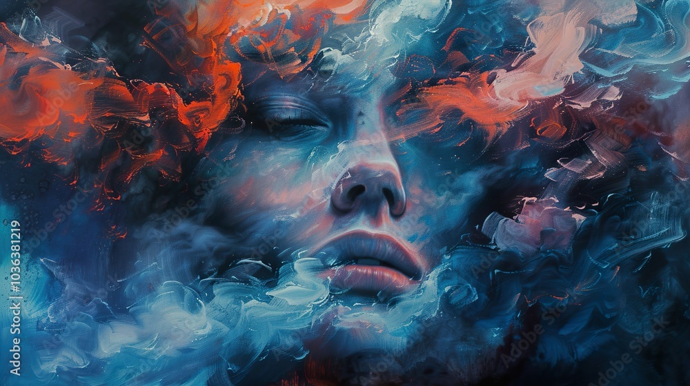 Abstract Portrait of a Woman with Closed Eyes Abstract Portrait of a Woman with Closed Eyes