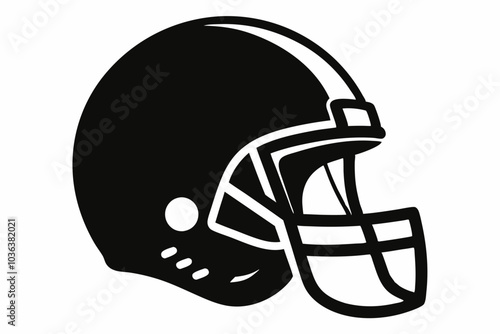 American Football Helmet Silhouette Vector, football helmet flat icon, Helmets black Clip art	
