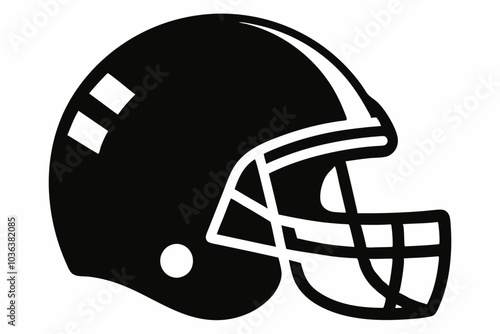 American Football Helmet Silhouette Vector, football helmet flat icon, Helmets black Clip art	
