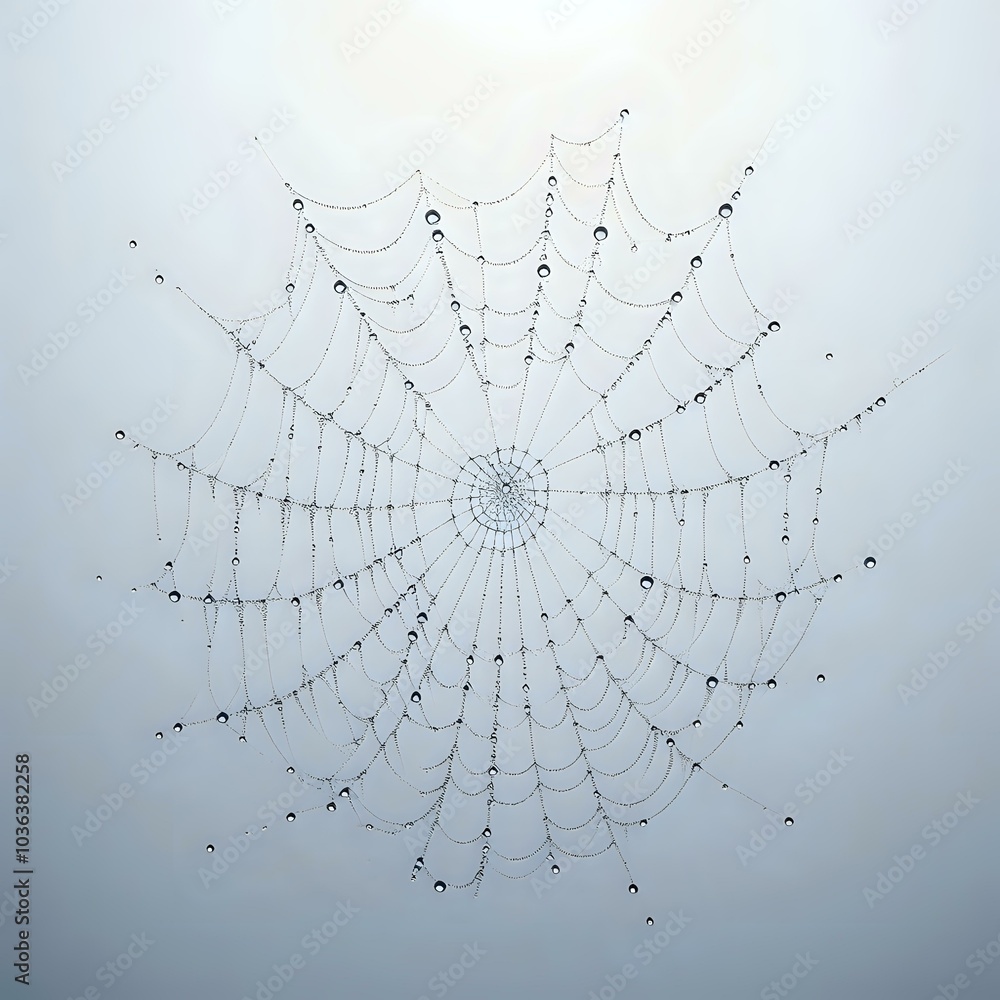 Fototapeta premium Intricate Spider Web with Metallic Spiders