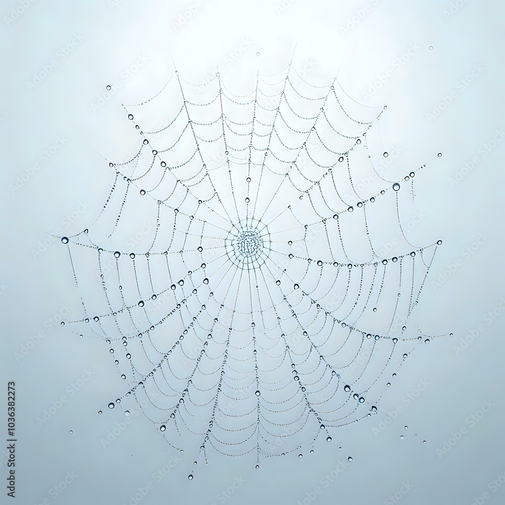 Obraz premium Intricate Spider Web with Metallic Spiders