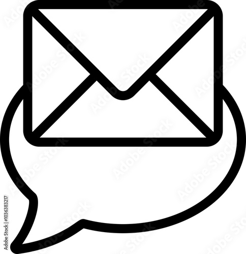 Correspondence Line Icon