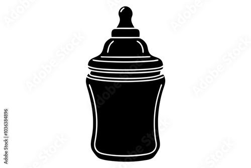 baby bottle icon, feeding bottle vector, milk bottle silhouette vector