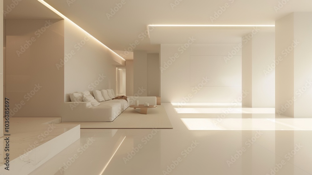 Fototapeta premium Minimalist reflection corner, soft lighting