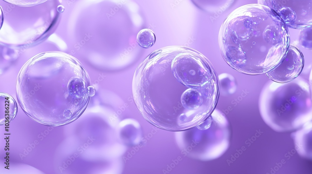 Surreal Bubbles Floating in a Dreamy Purple Sky Surreal Bubbles Floating in a Dreamy Purple Sky