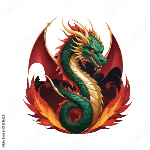 vector logo of a majestic dragon.