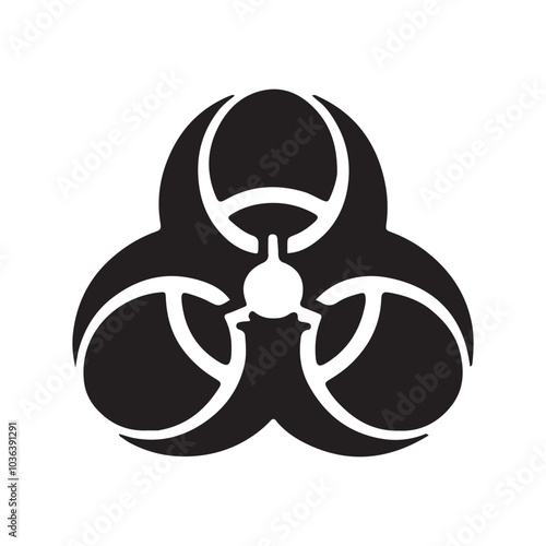 Biohazard Black icon vector art illustration on white background