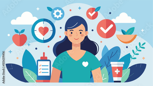 There are no signs or adver promoting unrealistic beauty standards instead the focus is on overall health and wellness.. Vector illustration