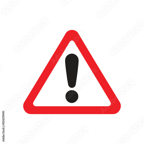 Alert risk sign icon vector art illustration on white background