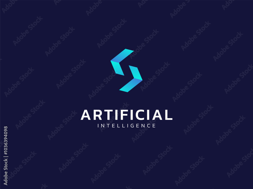 Artificial intelligence with letter S cubes of technology Analysis logo vector design concept. Letter s logotype symbol for advance technology, tech company, ui, new tech, blockchain, network, robot. Artificial intelligence with letter S cubes of technology Analysis logo vector design concept. Letter s logotype symbol for advance technology, tech company, ui, new tech, blockchain, network, robot.