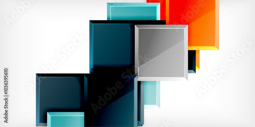 Square shape color abstract geometry. Vector Illustration For Wallpaper, Banner, Background, Card, Book Illustration, landing page