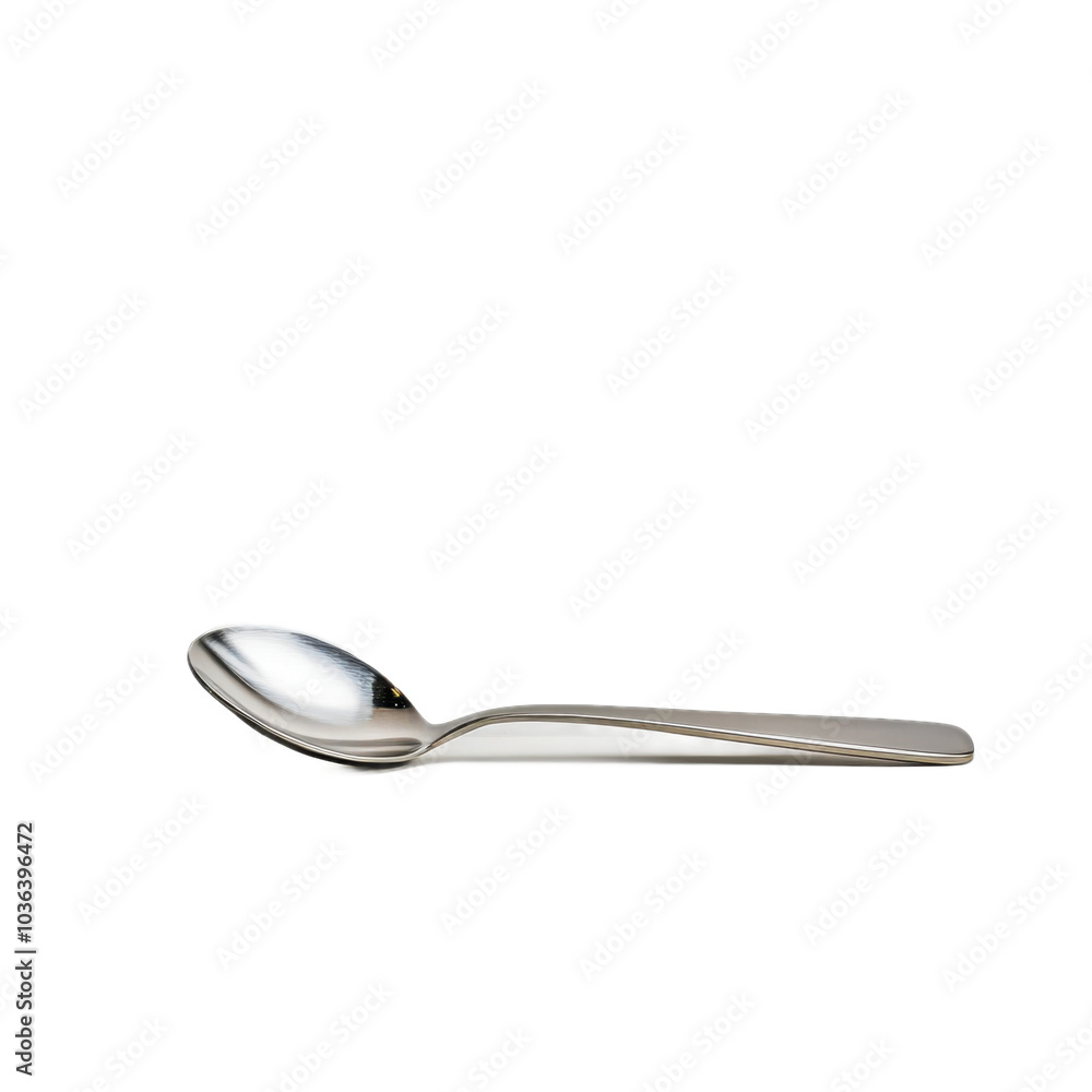 Shiny silver teaspoon isolated transparent background Shiny silver teaspoon isolated transparent background