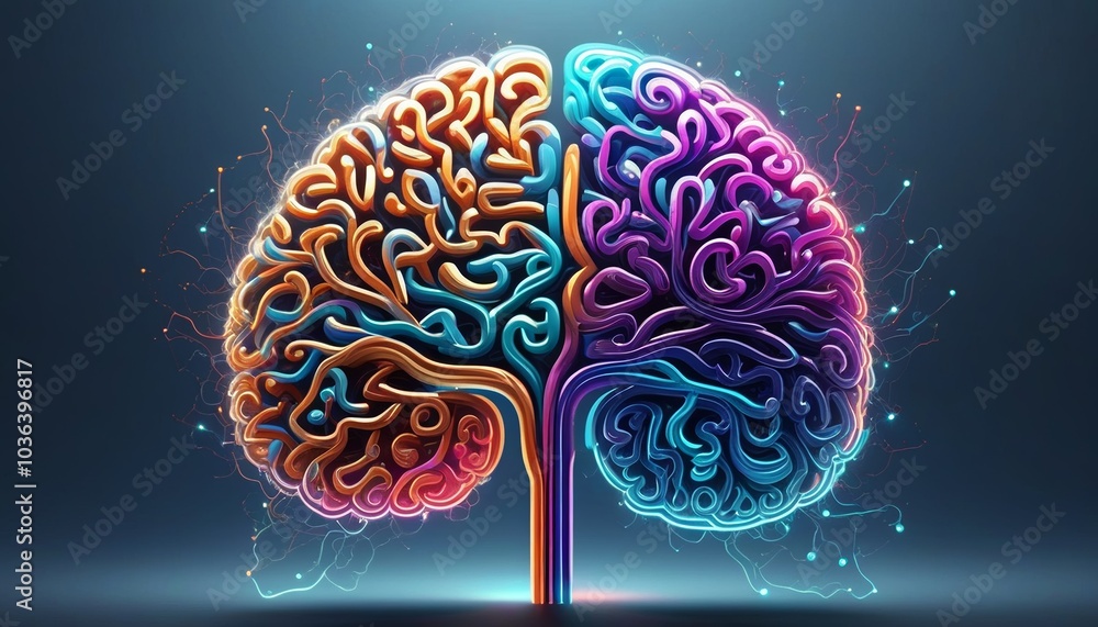 Illustration of a human brain as the core of human intelligence Illustration of a human brain as the core of human intelligence