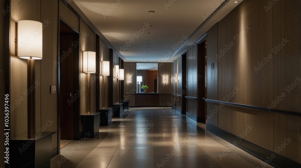 Modern hotel corridor Modern hotel corridor
