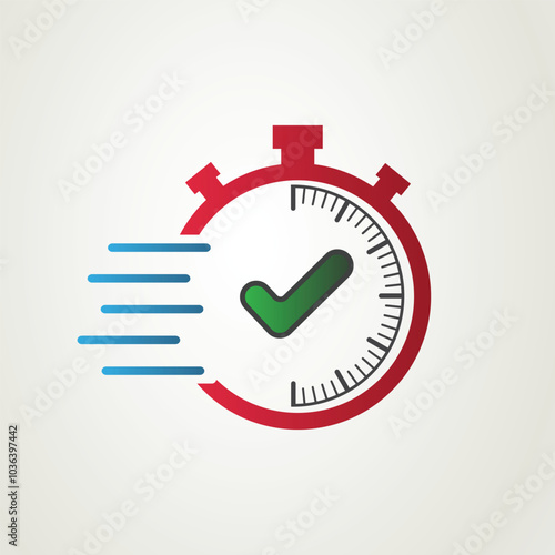 Quick response icon in line, timer and write symbol sign, vector illustration for banner presentation, event and other