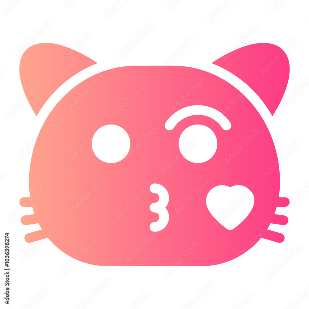 blow kiss gradient icon blow kiss gradient icon