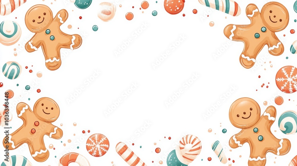 Gingerbread Cookie Frame with Candy Accents Gingerbread Cookie Frame with Candy Accents
