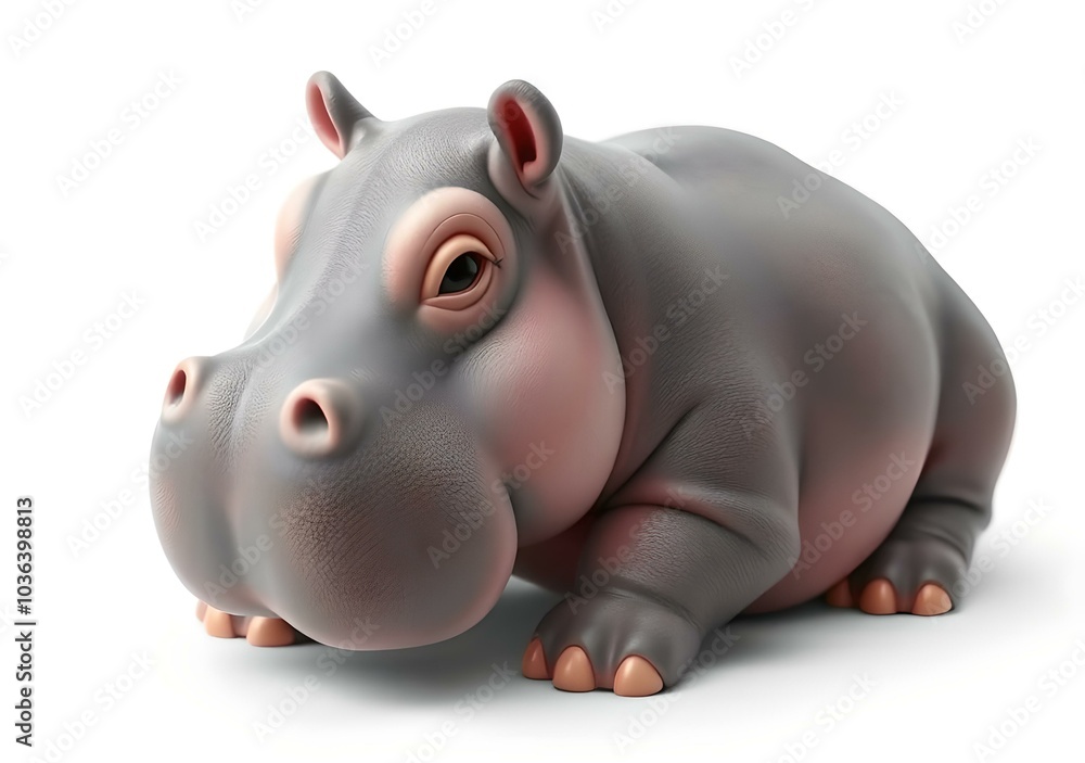 Baby pygmy hippopotamus open mouth, real baby pygmy hippopotamus, isolated on the white background, Baby pygmy hippopotamus open mouth, real baby pygmy hippopotamus, isolated on the white background,