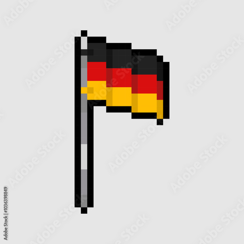 Pixel art style, 18 bit style Germany flag vector