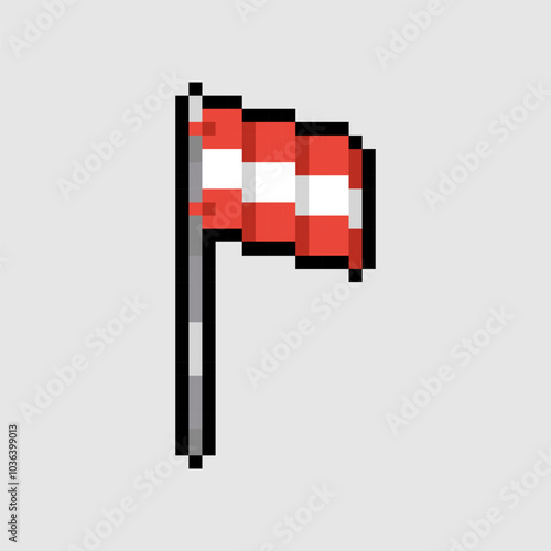 Pixel art style, 18 bit style Austria flag vector