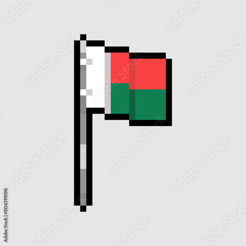 Pixel art style, 18 bit style Madagascar vector