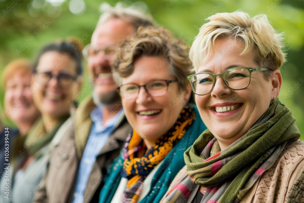 Group of happy senior people standing in a row and smiling at the camera Group of happy senior people standing in a row and smiling at the camera