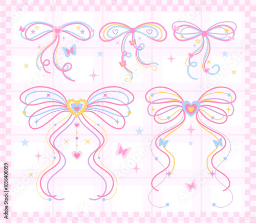 Set of Aesthetic Coquette Thread Ribbon