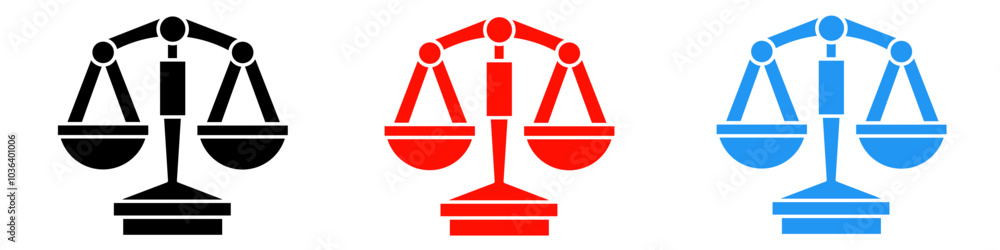 Scales of justice icon illustration set with colorful. Stock vector. Scales of justice icon illustration set with colorful. Stock vector.