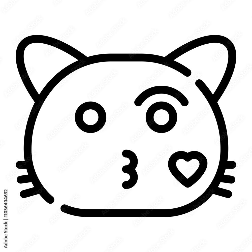 Obraz premium blow kiss line icon