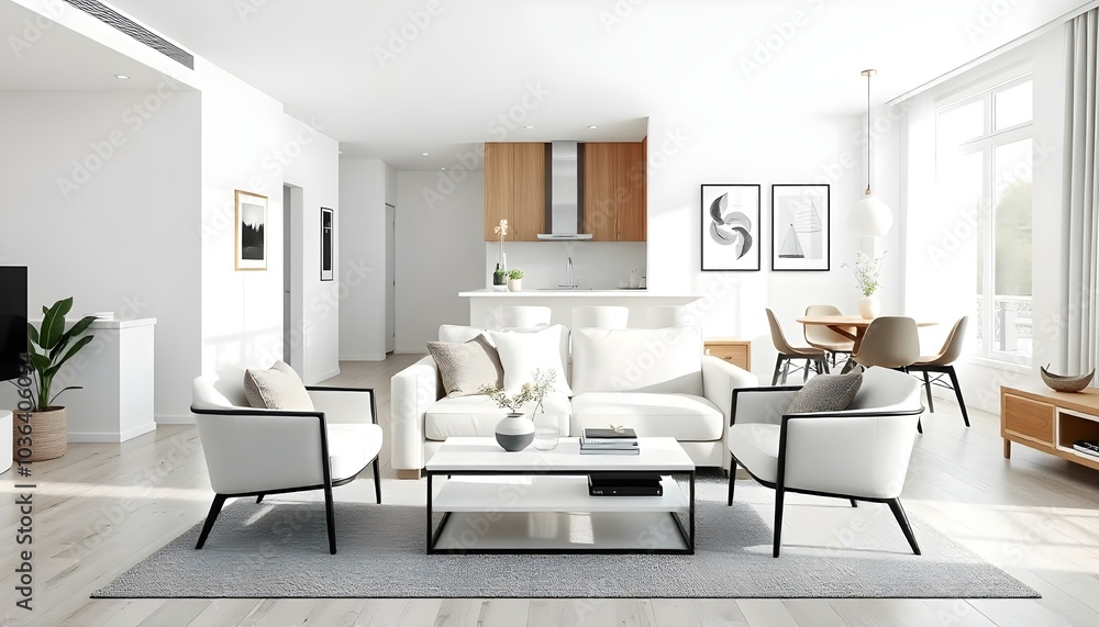 Poster frame mock up in modern home living room interior with white sofa and coffee table with decor, 3d render Poster frame mock up in modern home living room interior with white sofa and coffee table with decor, 3d render