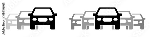 traffic jam or car dealership illustration vector, rush hour, buy purchase vehicle vector pictogram sign icon symbol ui and ux