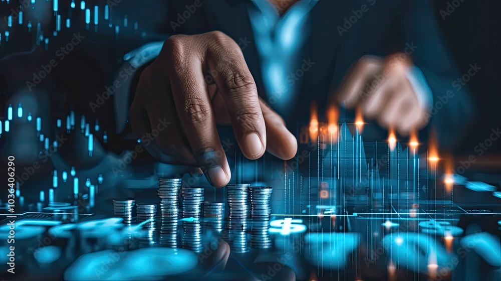 Various Global Economic Business Symbols That Show Economic Growth, Generative AI Various Global Economic Business Symbols That Show Economic Growth, Generative AI