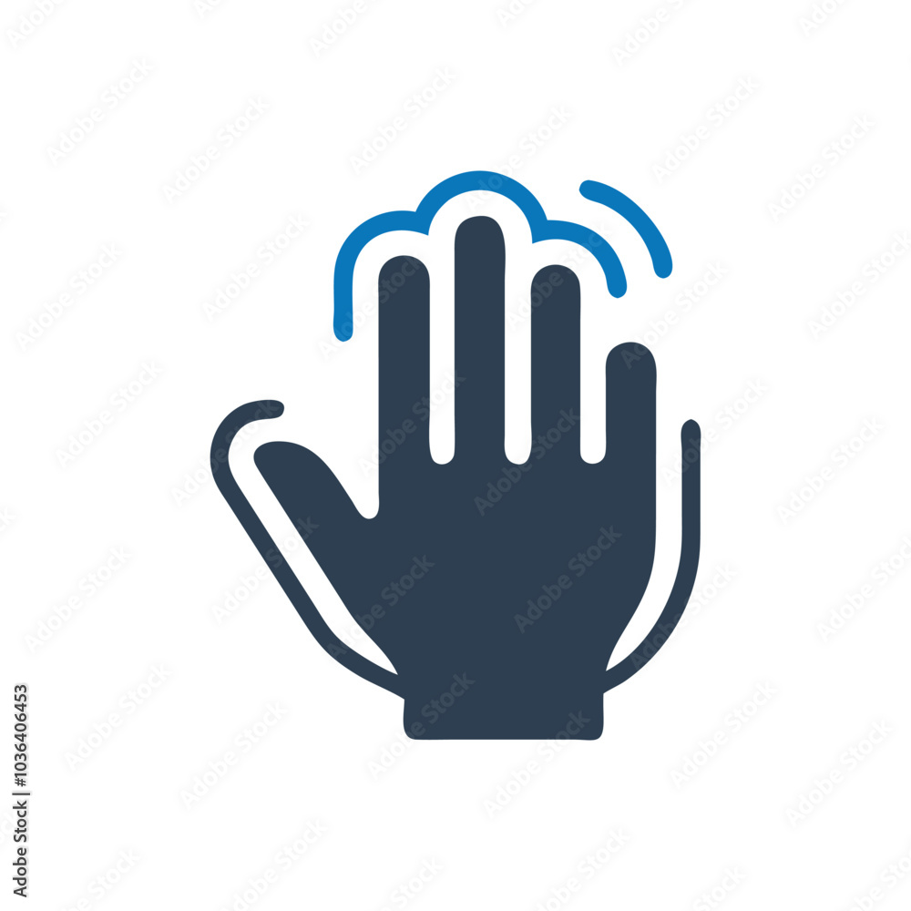 Hand Waving Vector Icon on white background Hand Waving Vector Icon on white background