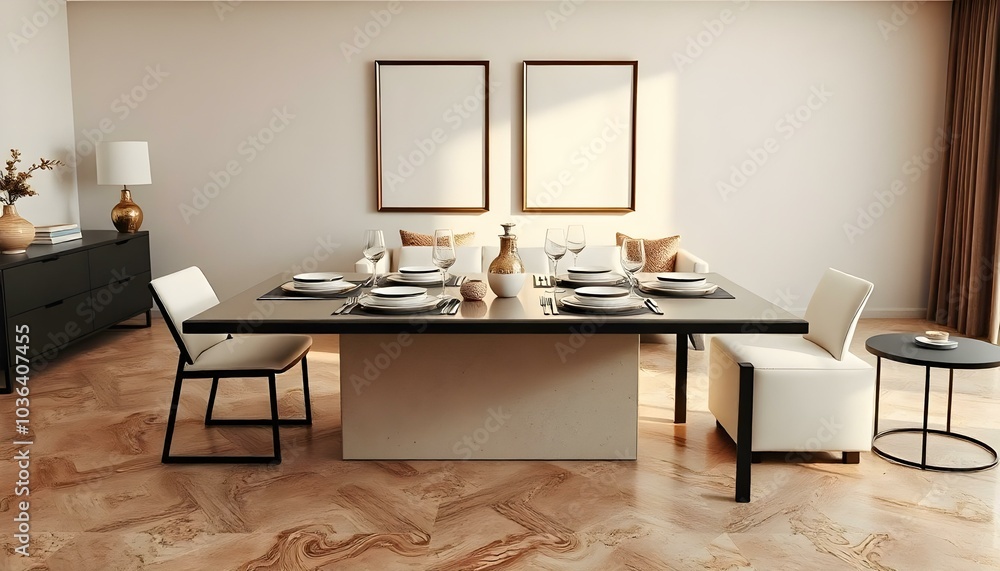 Poster frame mock up in modern home living room interior with white sofa and coffee table with decor, 3d render Poster frame mock up in modern home living room interior with white sofa and coffee table with decor, 3d render