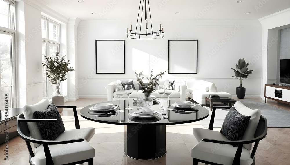 Poster frame mock up in modern home living room interior with white sofa and coffee table with decor, 3d render Poster frame mock up in modern home living room interior with white sofa and coffee table with decor, 3d render